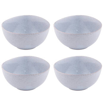 2x 2pc Ladelle Artisan Porcelain Speckled Bowl Set - Blue