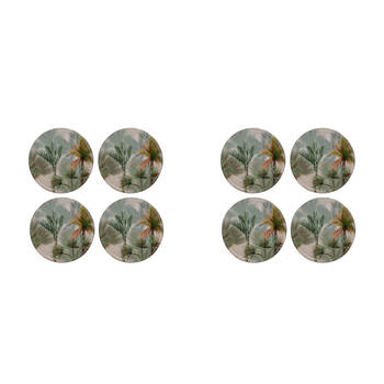 2x 4pc Ladelle Panama Metal Round Drink Coaster Reusable Dining Table Protector