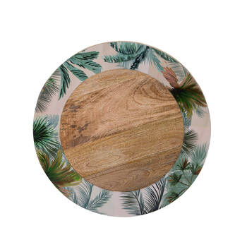 Ladelle Panama Mango Wood Lazy Susan Serving Tray Multi-Purpose Round Platter