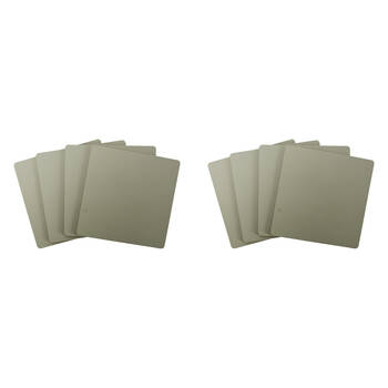 8pc Annabel Trends Coaster Set Recycled Leather 10x10cm - Stone