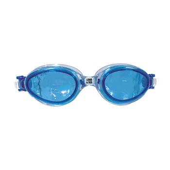 Land & Sea Sports Universal Fit Silicone Anti-Fog Swim Goggles Blue