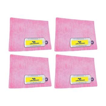 4PK Land & Sea Jumbo Size Sports/Training Microfibre Quick Drying Towel Pink