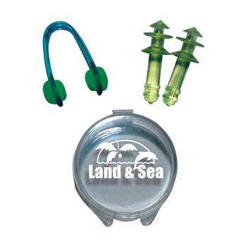 Land & Sea Sports Nose Clip And Ear Plug Set For Swimming/Aquatics Green
