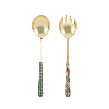 Ladelle Panama Spoon & Fork Salad Server Set Food Serving Kitchen Utensils