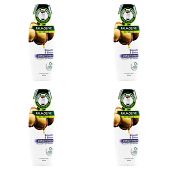 4PK Palmolive 350ml Conditioner Smooth & Shine Macadamia Oil & Keratin