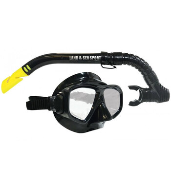 Land & Sea Sports Australia Clearwater Silicone Mask & Snorkel Set Black 10y+