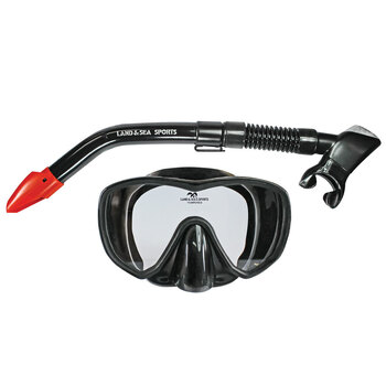 Land & Sea Sports Australia Black Marlin Frameless Silicone Mask & Snorkel Set Adult