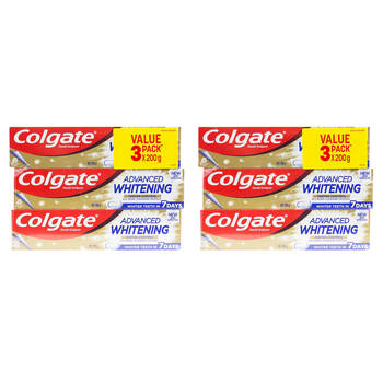 2x 3pc Colgate 200g Toothpaste Advanced Whitening Tartar Control