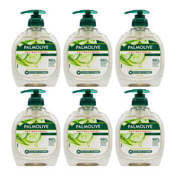 6PK Palmolive 250ml Hand Wash Antibacterial Cucumber & Aloe Vera Liquid Soap