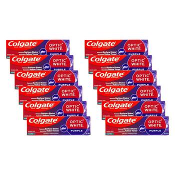 12PK Colgate Toothpaste Optic White Purple 100g Fresh Mint Oral Teeth Care