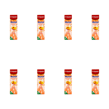 8PK Colgate 100g Toothpaste Max Fresh w/ Mini Breath Strips Peach Passion