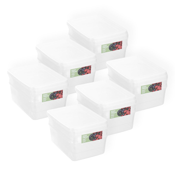 6PK 2PK Lemon & Lime Keep Fresh 600ml/13.5cm Food Container - Clear
