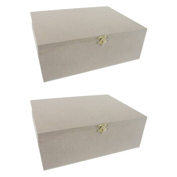 2x Boyle Craftwood 20x18cm Storage Box w/ Catch Large