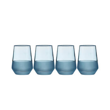4pc Ladelle Panama Tumbler Durable Beverage Glass Set Kitchen Glassware Ocean