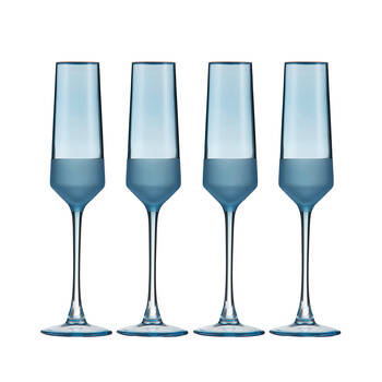 4pc Ladelle Panama Champagne Cocktail Stemware Glasses Drinkware/Barware Ocean
