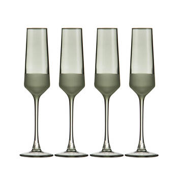 4pc Ladelle Panama Champagne Cocktail Stemware Glasses Drinkware/Barware Moss