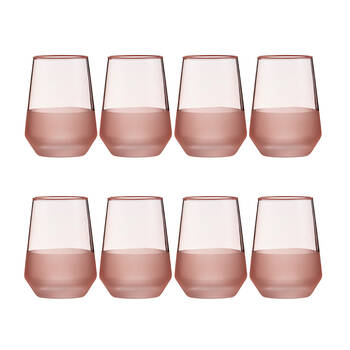 2x 4pc Ladelle Panama Drinking Glass Durable Tumbler Kitchen Glassware Coral 