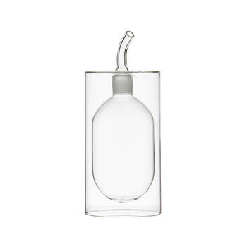 Ladelle Gather Glass Double Wall Oil Dispenser Storage Bottle Reusable Clear