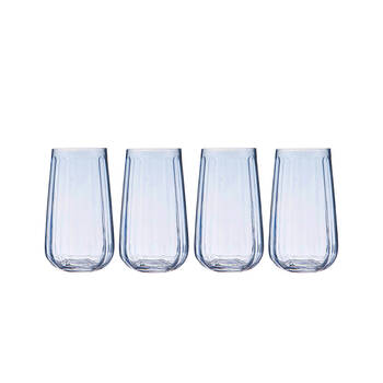 4pc Ladelle Capri Sky Highball Tumbler 550ml Tall Drinking Glass Blue