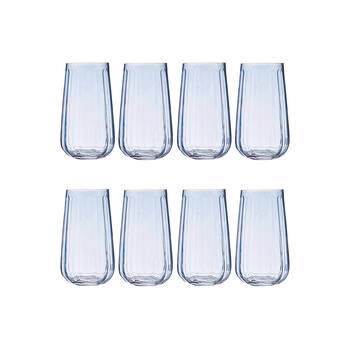 2x 4pc Ladelle Capri Sky Highball Tumbler 550ml Tall Drinking Glass Blue