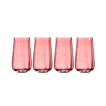 4pc Ladelle Capri Rose Highball Tumbler 550ml Tall Drinking Glass Pink