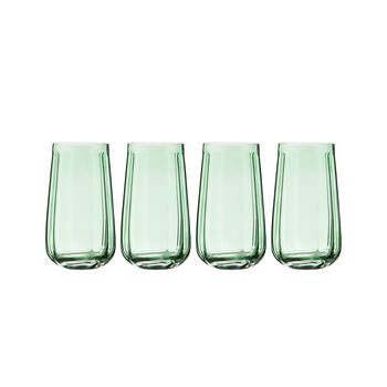 4pc Ladelle Capri Mint Highball Tumbler 550ml Tall Drinking Glass Green