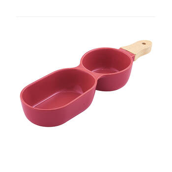 Ladelle Alto Serve & Share Burgundy 2 Part Stick Snack Serving Platter w/ Handle