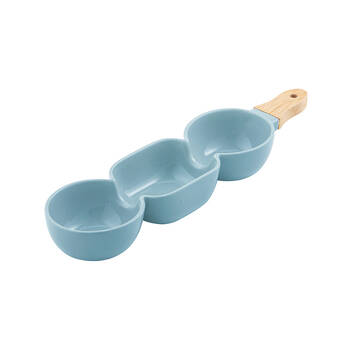 Ladelle Alto Serve & Share Pale Blue 3 Part Stick Snack Serving Platter