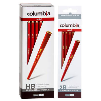 20pc Columbia Cadet Haxagonal 2B Pencils & 60pc HB Pencils Combo
