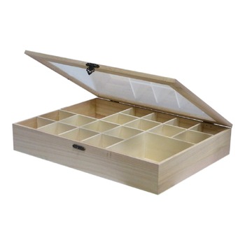 Boyle Wooden 40cm Memory Box w/ 18 Dividers/Hinge Opening