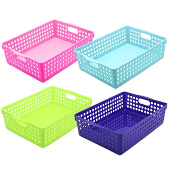 4PK Boxsweden Mode Neon Basket 30X21X8.5cm Assorted