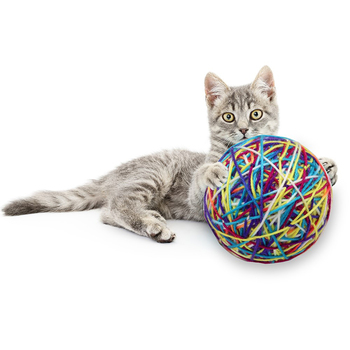 Paws And Claws 9cm Cat Toy Wool Ball w/ Rattle
