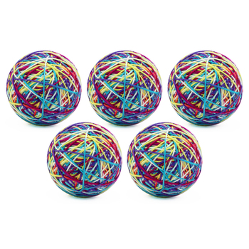 5PK Paws And Claws 9cm Cat Toy Wool Ball w/ Rattle