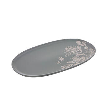 Ladelle Esperance Ceramic Oval Serving Platter/Tray Large Reusable Green