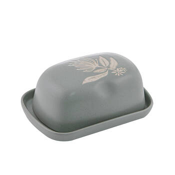 Ladelle Esperance Ceramic Butter Dish/Container Food Storage Dish Green
