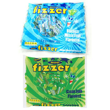 200pc Beacon Fizzer Mini Cream Soda 7.4g& Mini BlueBuzz 7.4g