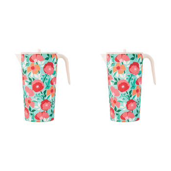 2PK Annabel Trends Bamboo 1.5L Beverage Jug 22x8cm - Sherbet Poppies