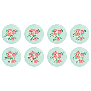 8PK Annabel Trends Bamboo Plate Sherbet Poppies Serving Dish 20cm Round