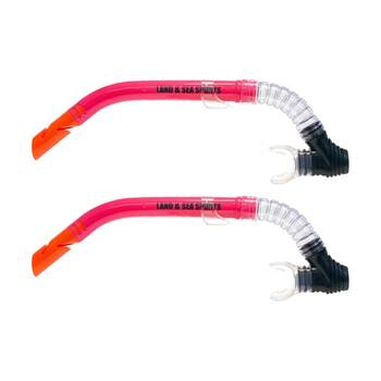 2PK Land & Sea Sports Clearwater Snorkel With Silicone Mouthpiece Pink