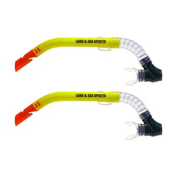 2PK Land & Sea Sports Clearwater Snorkel With Silicone Mouthpiece Yellow