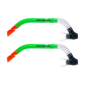2PK Land & Sea Sports Clearwater Snorkel With Silicone Mouthpiece Lime Green