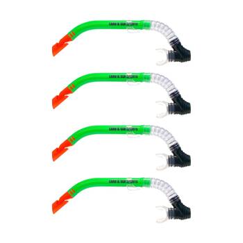 4PK Land & Sea Sports Clearwater Snorkel With Silicone Mouthpiece Lime Green
