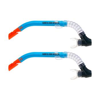 2PK Land & Sea Sports Clearwater Snorkel With Silicone Mouthpiece Blue