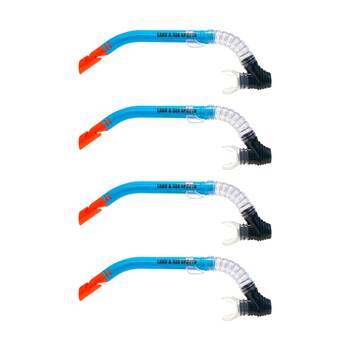 4PK Land & Sea Sports Clearwater Snorkel With Silicone Mouthpiece Blue