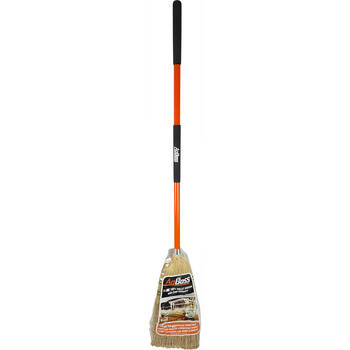 AgBoss Heavy Duty 8 Tie Millet Broom With Cane Inserts Orange and Black