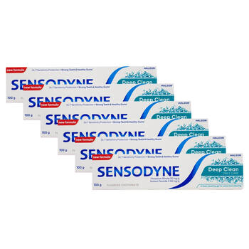 6PK Sensodyne Deep Clean Daily Care Fluoride Toothpaste 100g Sensitive Teeth