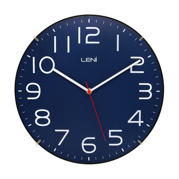 Leni Classic Analogue Round Hanging Wall Clock Navy 30cm