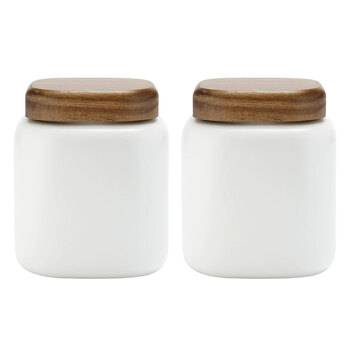 2PK Ladelle Essentials 750ml Canister Porcelain Container w/ Lid - White 
