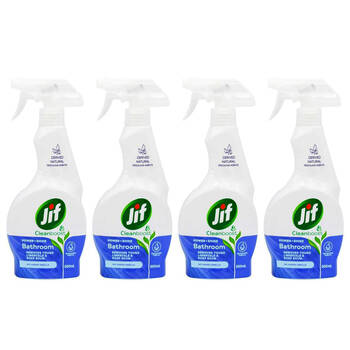 4PK Jif Cleanboost Power & Shine 500ml Bathroom Spray Limescale Cleaner