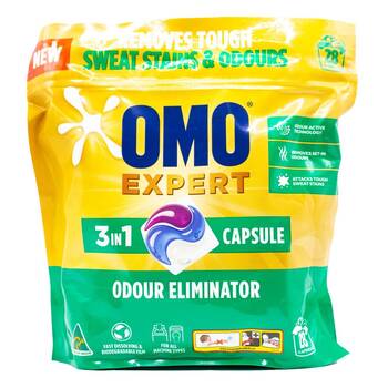 28pc Omo Expert Odour Eliminator 3 In 1 Laundry Detergent Capsules